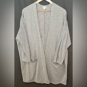 Donni by Anthropologie Women's Ribbed Open Face Cardigan Pockets One Size